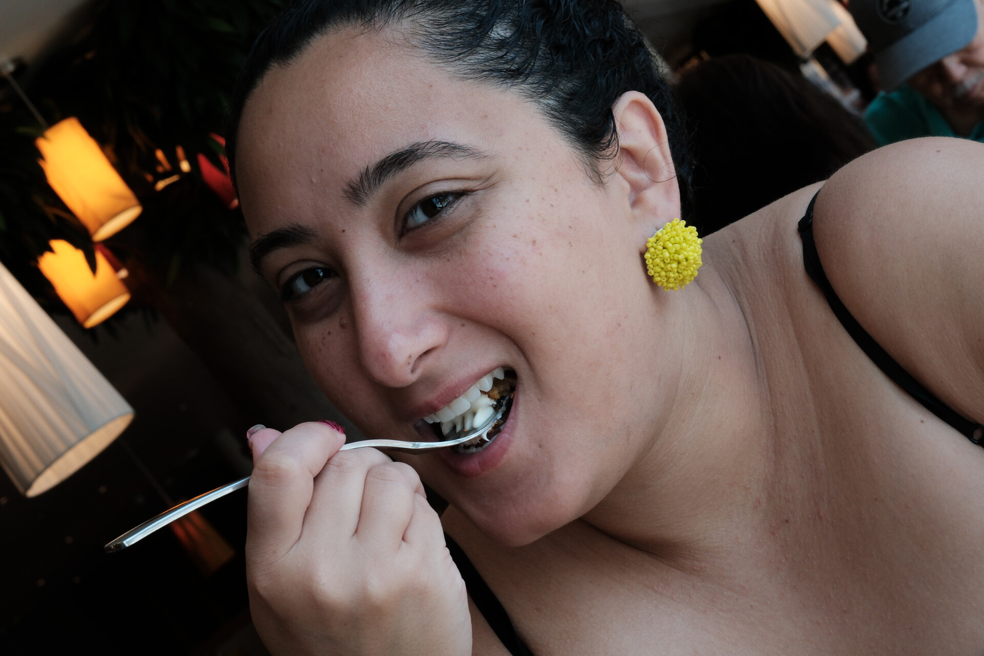 Mighty Bunkin' savoring a delicious and well-deserved sweet treat during her travels.