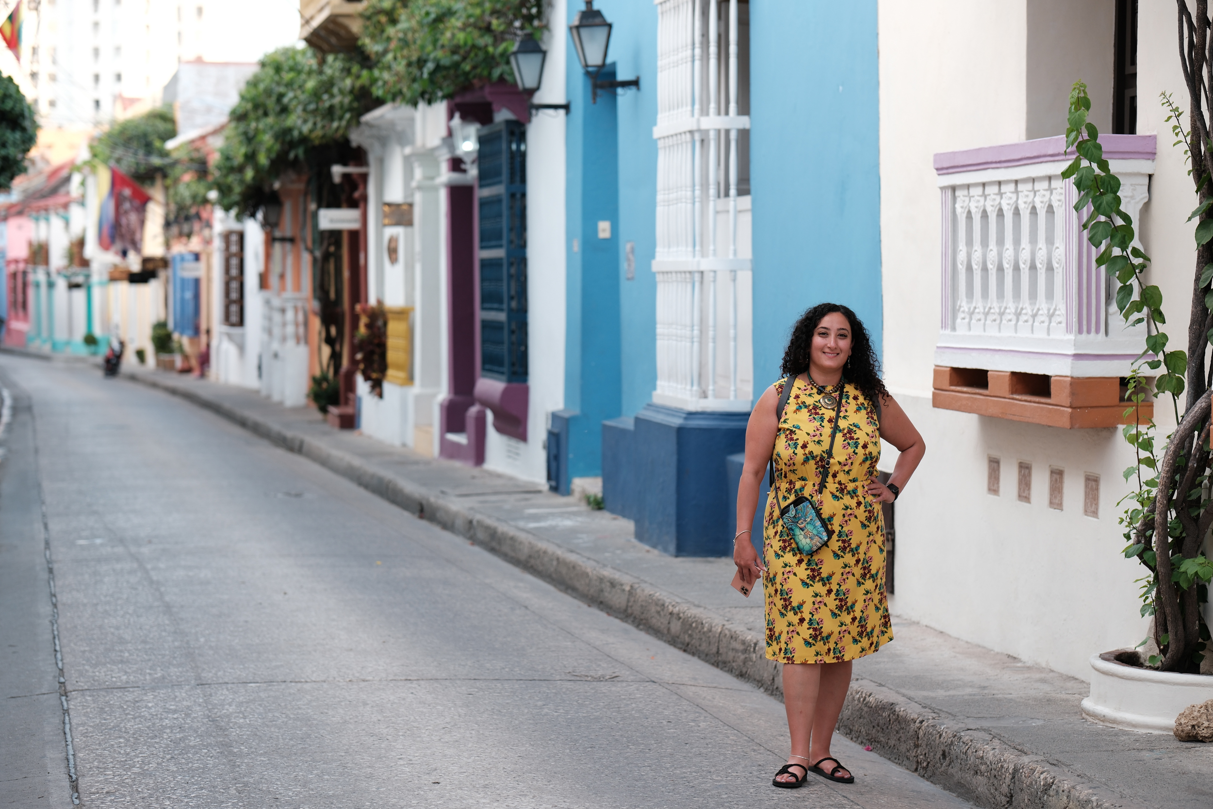 Bunkin' radiating joy and style in the colorful, sun-drenched streets of Cartagena.
